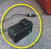 Power supply connected to lift chair