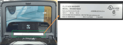 Label on recalled washer's inside lid