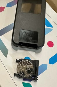 Back of remote control with battery removed