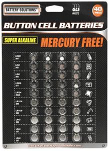 Recalled Mixed Super Alkaline Button Cell Batteries, Item 00272