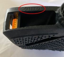 Location of "ZTR02" stamp on recalled Bontrager Satellite City Pedal