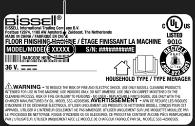 Location of model number