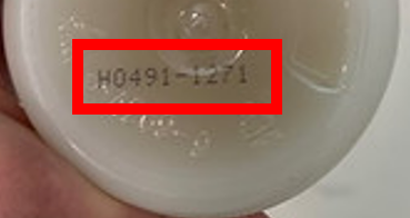 Lot codes of affected products can be identified on the bottom or side of the bottle in black type, as seen in the red box