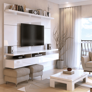 Recalled Manhattan Comfort Floating Wall Theater Entertainment Center and Panels 25200- City 2.2 (25252 White Gloss)