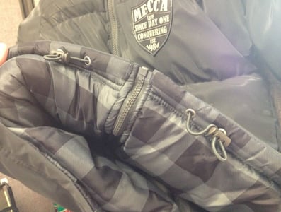 Waist drawstrings of Mecca Gun Metal Jacket style #310702