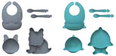 Recalled Melii Baby 5-Piece Silicone Feeding Set (Dog and Shark) – spoons only