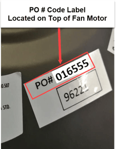 Model number and product order number location