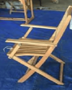 Recalled outdoor wooden folding chair- side view