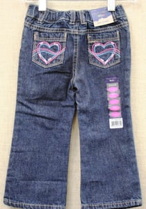 Falls Creek kids jeans with stars/heart designs