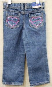 Falls Creek Kids jeans with hearts on rear pockets