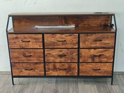 Recalled KKL Fabric 9-Drawer Dresser in brown (front)