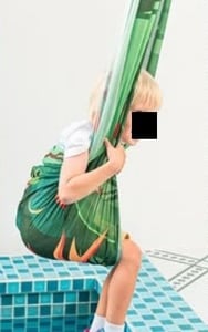 Recalled TheKiddoSpace Sensory Swing in use - jungle print