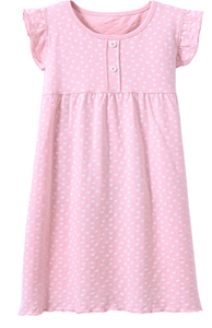 Recalled Auranso Official children's nightgown - short sleeves,  pink with white heart print