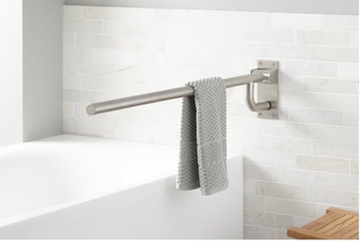 Recalled Pickens Flip Up Towel Grab Bar in Brushed Stainless Steel