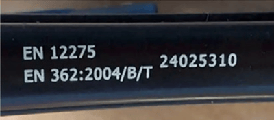 Close up of batch numbers