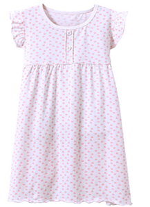 Recalled Auranso Official children's nightgown - short sleeves, white with pink heart print