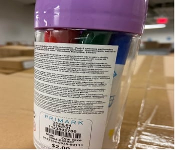 Label showing "PRIMARK" and Kimball Product Number "9799701"