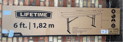 Recalled Seminar Table packaging