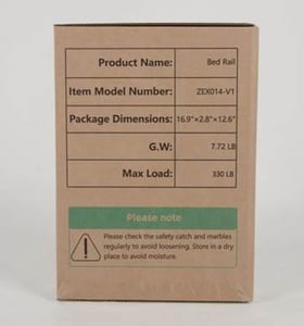 Recalled ZOLIQUEX Bed Rail Packaging