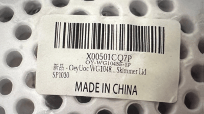 Recalled OeyUoc Pool Drain Cover Labeling on Packaging Only)