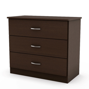 Libra style 3-drawer chest in chocolate