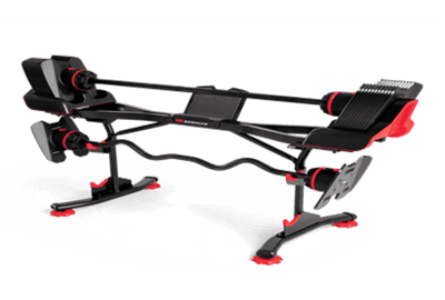 SelectTech 2080 Barbell with Straight Bar and Curl Bar in the Optional Stand