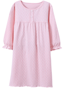 Recalled Auranso Official children's nightgown - long sleeves, pink with white heart print