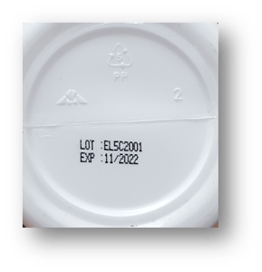 Lot number and expiration date location