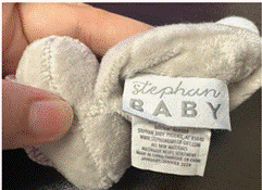 "Stephan BABY" is printed on a sewn-in label of the recalled toys' cube