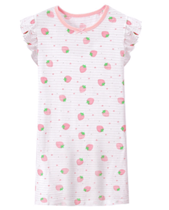 Recalled Auranso Official children's nightgown - short sleeves, white with pink stripes