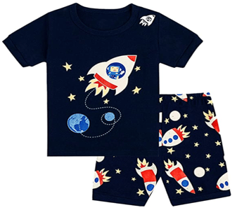 Recalled Tkala Fashion children's pajamas - black rocket ship print