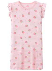 Recalled Auranso Official children's nightgown - short sleeves, pink with pink stripes
