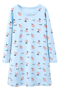 Recalled Booph children's nightgown - long sleeves, blue with strawberries