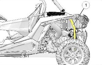 The VIN is stamped on a portion of the driver's side rear frame tube, behind the PVT cover.