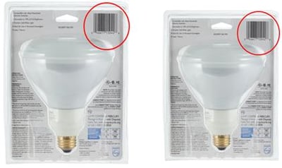 UPC numbers are found on the upper right side of the back of blister packs