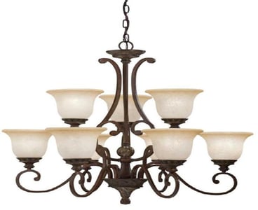 PORTFOLIO nine-light Kichler Aztec chandelier, model 34330