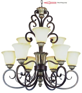 Portfolio and Transglobe nine-light chandeliers