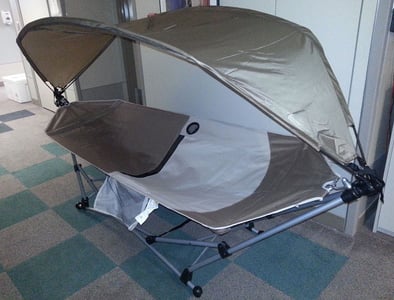 Hammock with shade fully opened.