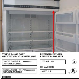 Location of model and serial number/date codes