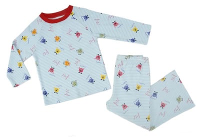 Klever Kids Long-Sleeved Striped Monster Pajama Set