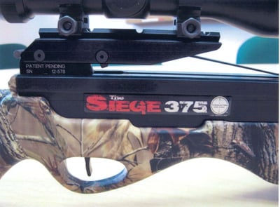 "The Siege" and the model number are printed on the crossbows