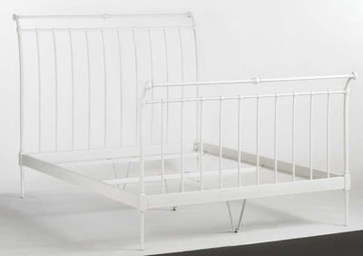White “Iron Sleigh” bed frame