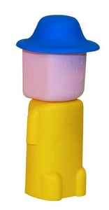 Safari Sam comes with a blue body and yellow hat and Mighty Mike comes with a yellow body and a blue hat.