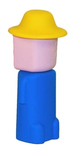 Safari Sam comes with a blue body and yellow hat and Mighty Mike comes with a yellow body and a blue hat.