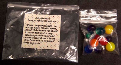 Doodlebutt Jelly BeadZ Jumbo BeadZ water-absorbing polymer toys.