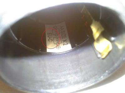 Sticker inside flashlight with date code