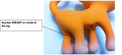 Marking on rear leg