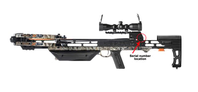 The serial number is located on the underside of the rail directly behind the safety.