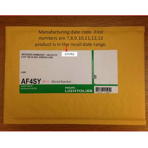 Packaging for Philips Lighting “Lightolier” AF4SY Glass Lens