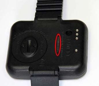 SCAUPRO Aladin2 dive computer back with serial number location